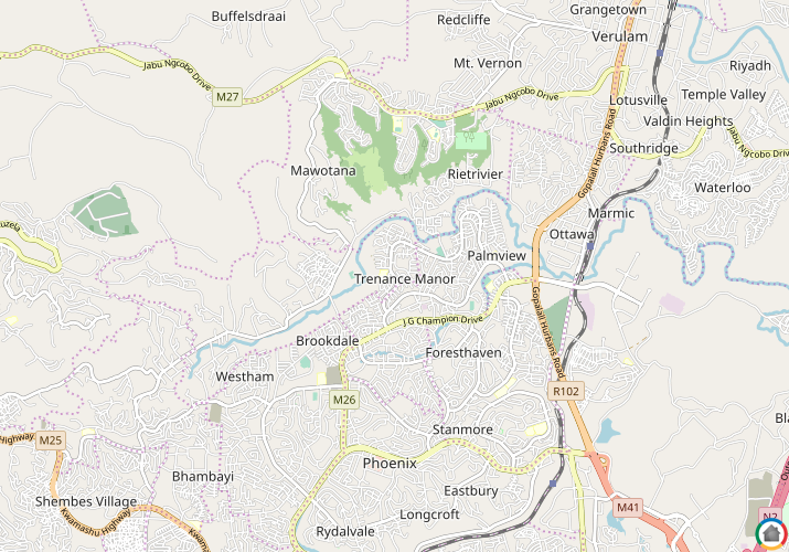 Map location of Trenance Manor